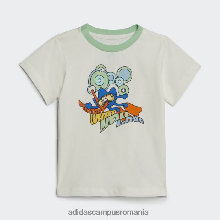 adidas campus romania set de pantaloni scurți și tricou cu imprimeu grafic alb copii alb J266N218592