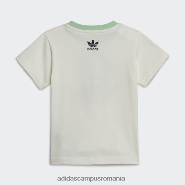 adidas campus romania set de pantaloni scurți și tricou cu imprimeu grafic alb copii alb J266N218592