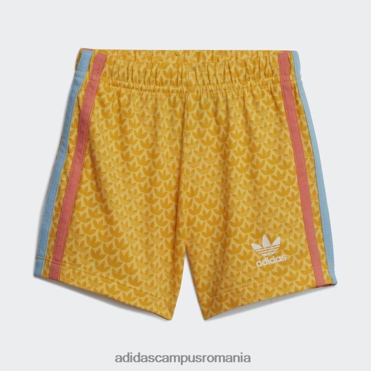 adidas campus romania set de pantaloni scurți și tricou cu imprimeu grafic alb copii alb J266N218592