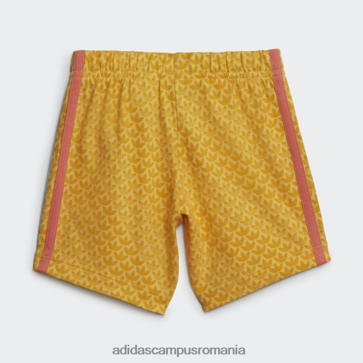 adidas campus romania set de pantaloni scurți și tricou cu imprimeu grafic alb copii alb J266N218592