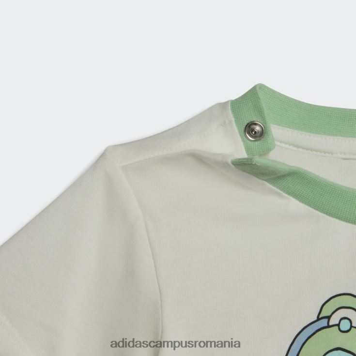 adidas campus romania set de pantaloni scurți și tricou cu imprimeu grafic alb copii alb J266N218592