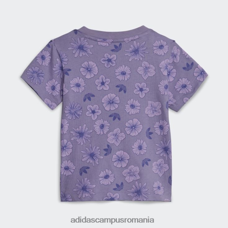 adidas campus romania set de tricou și pantaloni scurți floral liliac copii liliac/multicolor J266N218793