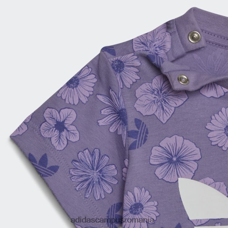 adidas campus romania set de tricou și pantaloni scurți floral liliac copii liliac/multicolor J266N218793
