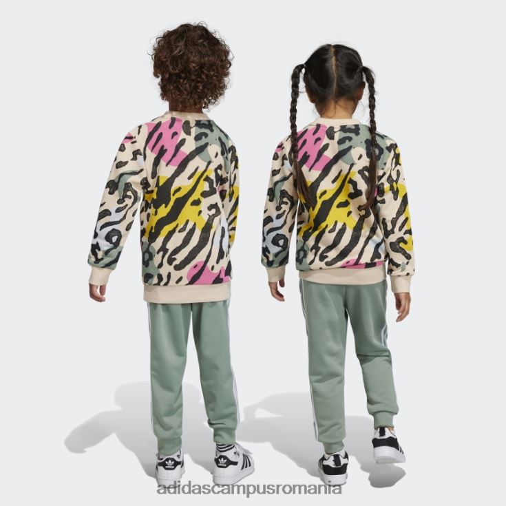 adidas campus romania set echipaj animal print multicolor fierbinte copii nisip/multicolor J266N211767