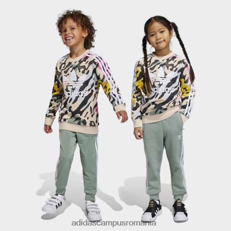 adidas campus romania set echipaj cu imprimeu animal nisip adidas copii nisip/multicolor J266N218339