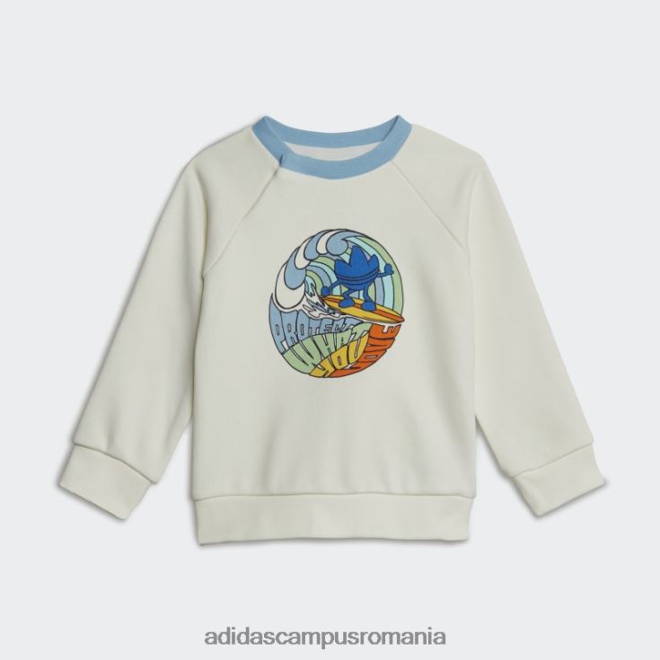 adidas campus romania set echipaj cu imprimeu grafic alb copii alb J266N218388