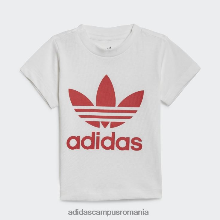 adidas campus romania set tricou cu pantaloni scurți trefoil alb copii alb roșu J266N218844