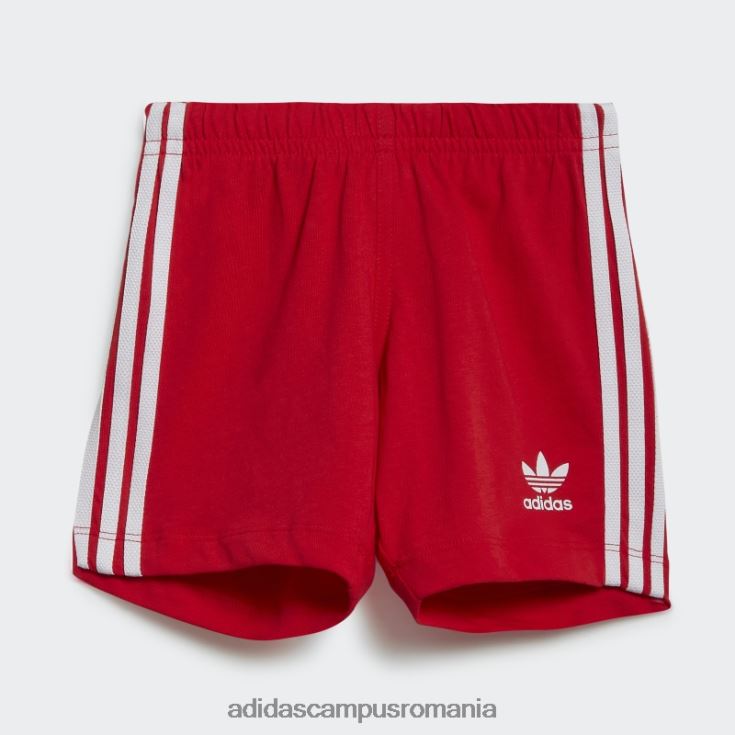 adidas campus romania set tricou cu pantaloni scurți trefoil alb copii alb roșu J266N218844