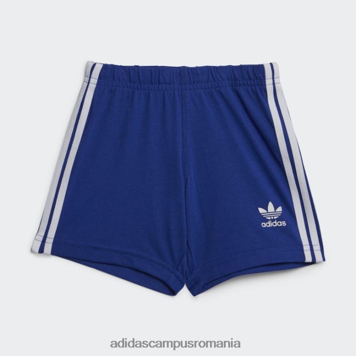 adidas campus romania set tricou cu pantaloni scurți trefoil albastru copii albastru J266N211885