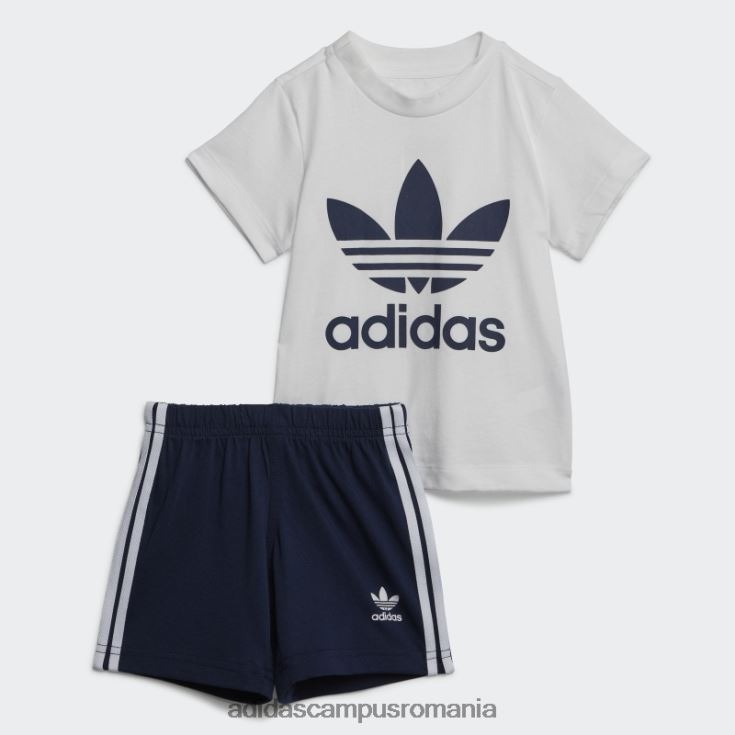 adidas campus romania set tricou cu pantaloni scurți trifoil de noapte indigo copii noapte indigo/alb J266N219073