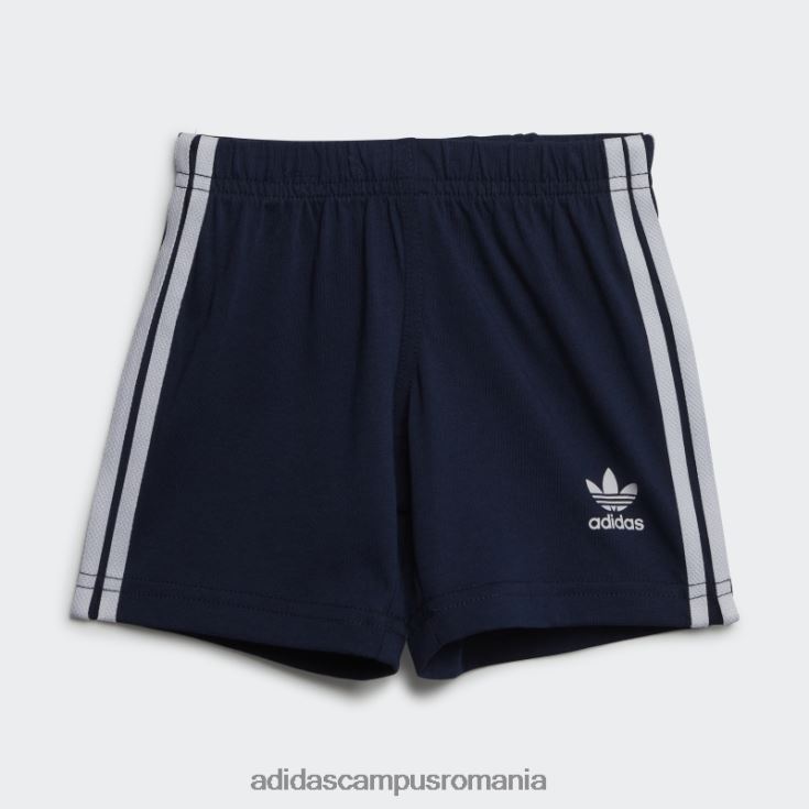 adidas campus romania set tricou cu pantaloni scurți trifoil de noapte indigo copii noapte indigo/alb J266N219073