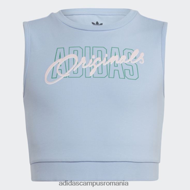 adidas campus romania top crop cu imprimeu grafic albastru zori copii zori albastre J266N212074