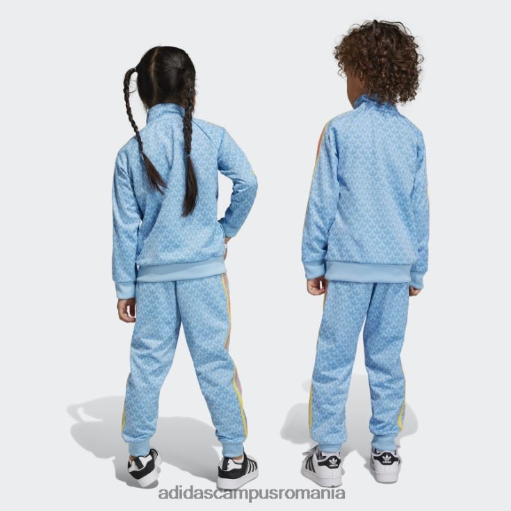 adidas campus romania trening cu imprimeu monogramă albastru copii albastru/albastru deschis J266N211882