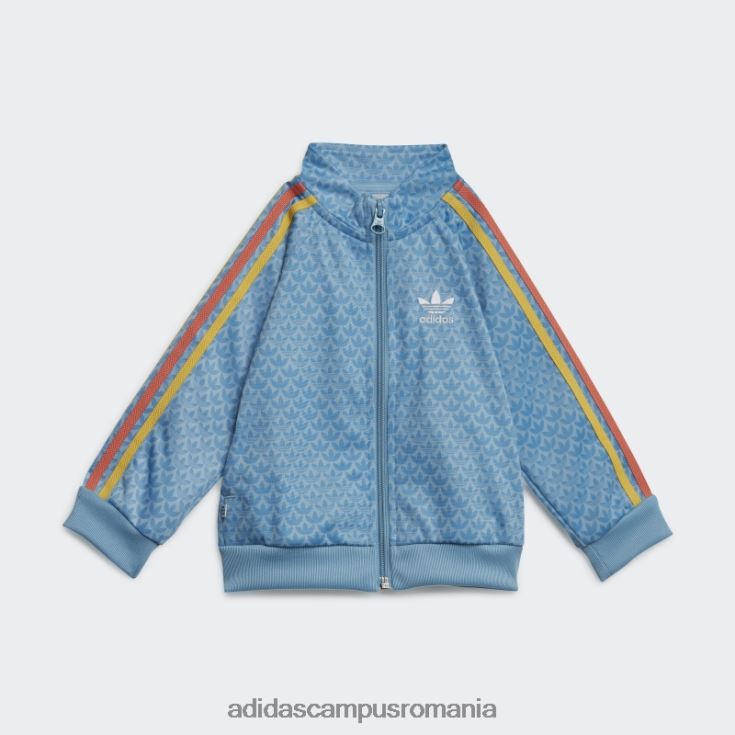 adidas campus romania trening cu imprimeu monogram albastru deschis copii albastru/albastru deschis J266N211874