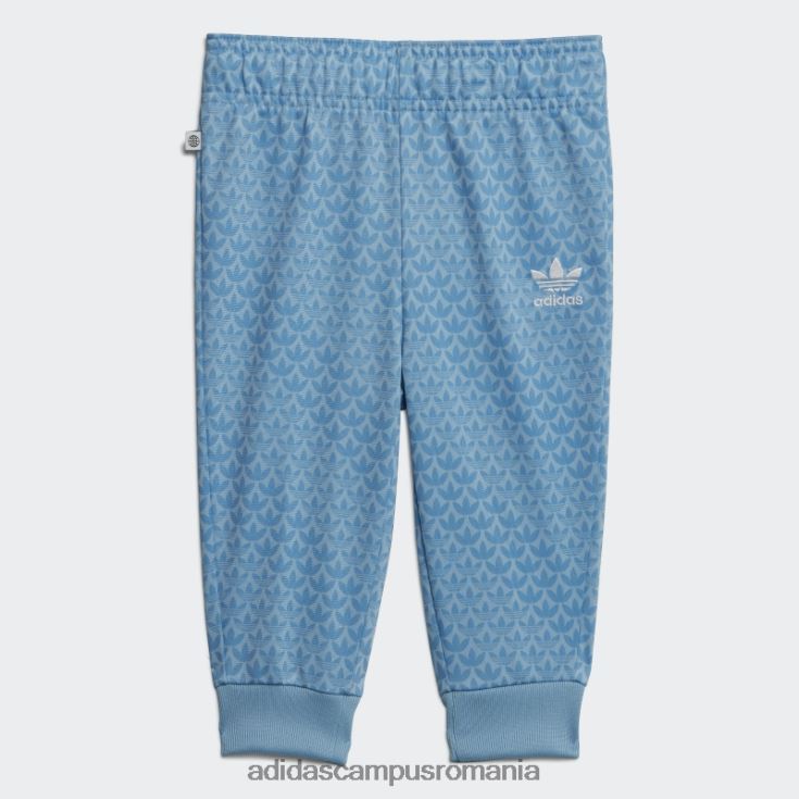 adidas campus romania trening cu imprimeu monogram albastru deschis copii albastru/albastru deschis J266N211874