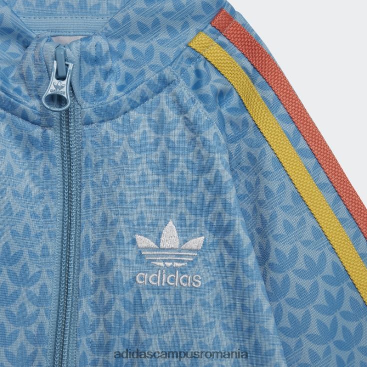 adidas campus romania trening cu imprimeu monogram albastru deschis copii albastru/albastru deschis J266N211874