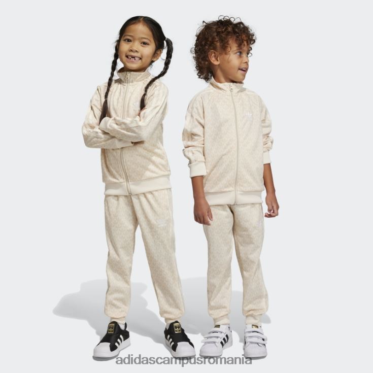 adidas campus romania trening cu imprimeu monogramă nuanță ecru copii nuanță ecru/nisip J266N23362