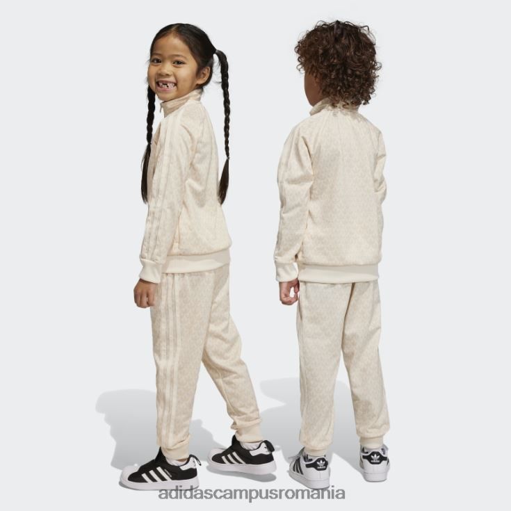 adidas campus romania trening cu imprimeu monogramă nuanță ecru copii nuanță ecru/nisip J266N23362