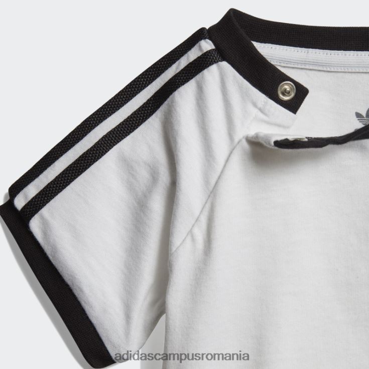 adidas campus romania tricou alb cu 3 dungi copii alb negru J266N218514
