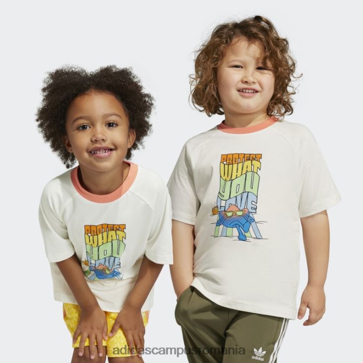 adidas campus romania tricou alb cu imprimeu grafic copii alb J266N211692