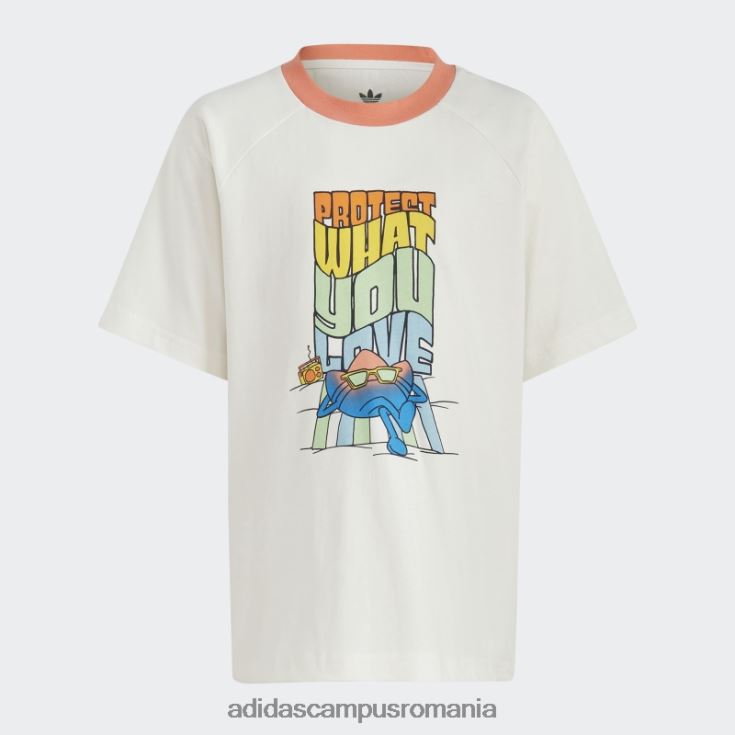 adidas campus romania tricou alb cu imprimeu grafic copii alb J266N211692