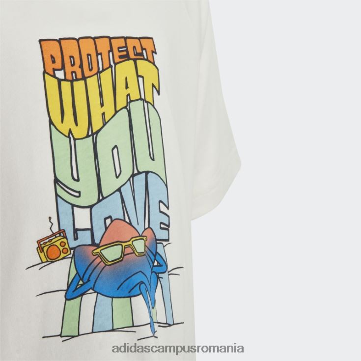 adidas campus romania tricou alb cu imprimeu grafic copii alb J266N211692