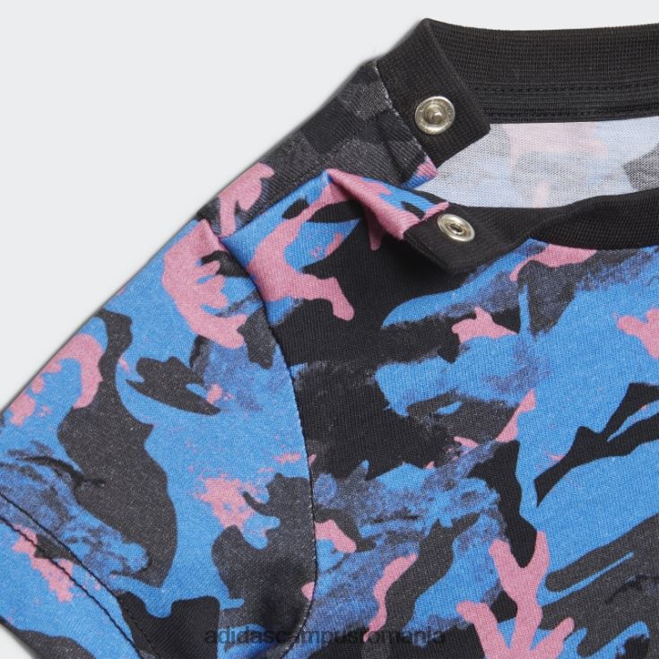 adidas campus romania tricou camo cu imprimeu peste tot, albastru copii albastru/carbon/negru/roz J266N218847