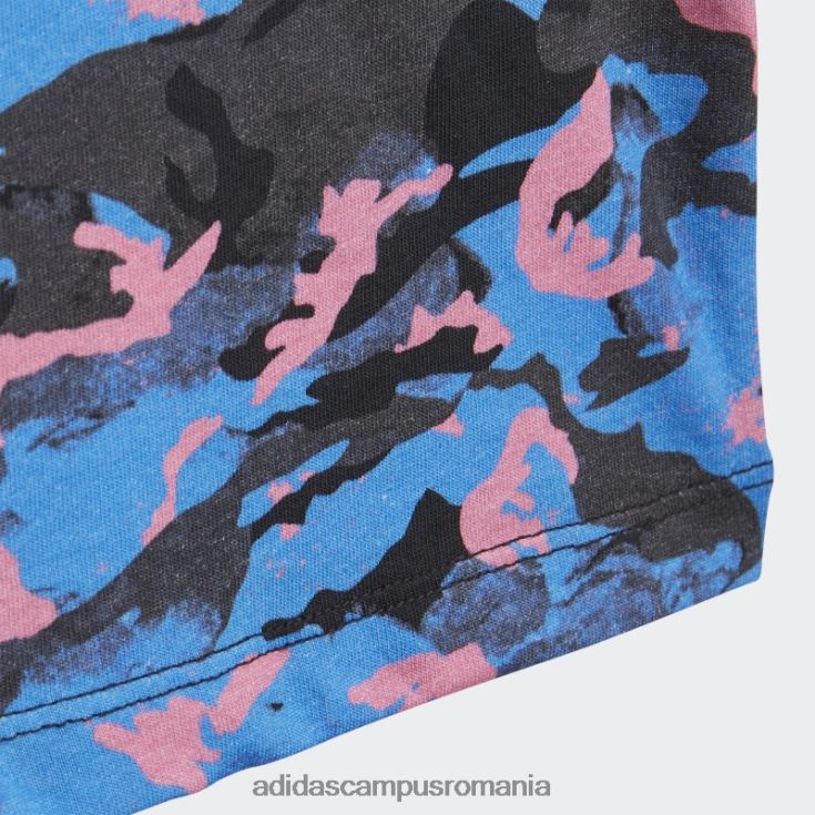 adidas campus romania tricou camo cu imprimeu peste tot, albastru copii albastru/carbon/negru/roz J266N218847