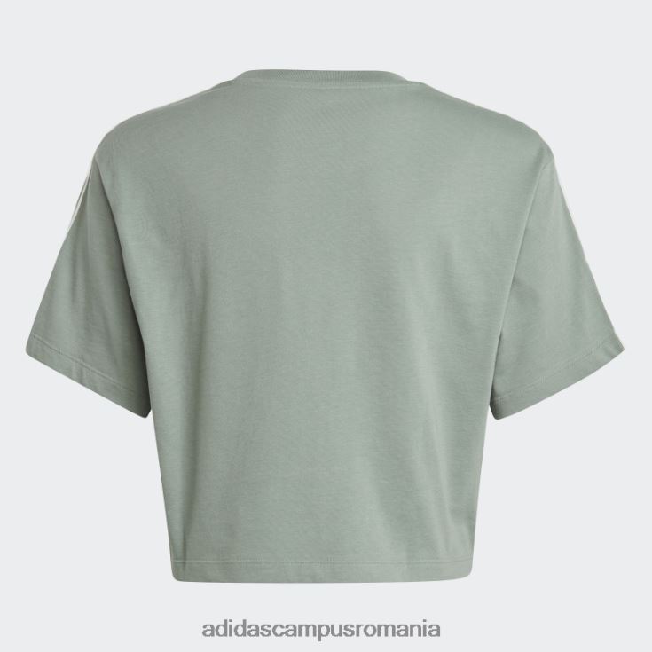 adidas campus romania tricou crop cu imprimeu animal verde argintiu copii verde argintiu J266N211675