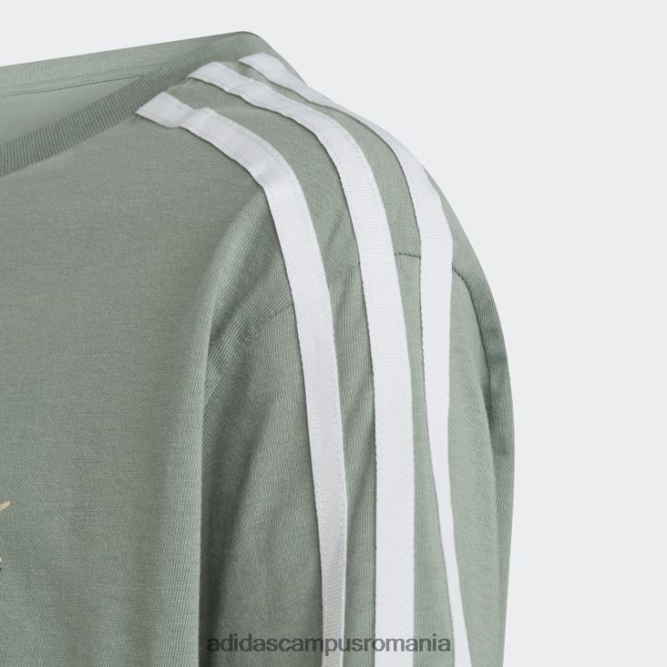 adidas campus romania tricou crop cu imprimeu animal verde argintiu copii verde argintiu J266N211675