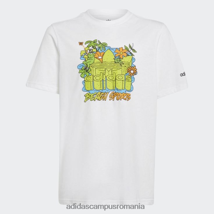 adidas campus romania tricou de plajă cu grafic alb copii alb J266N218929