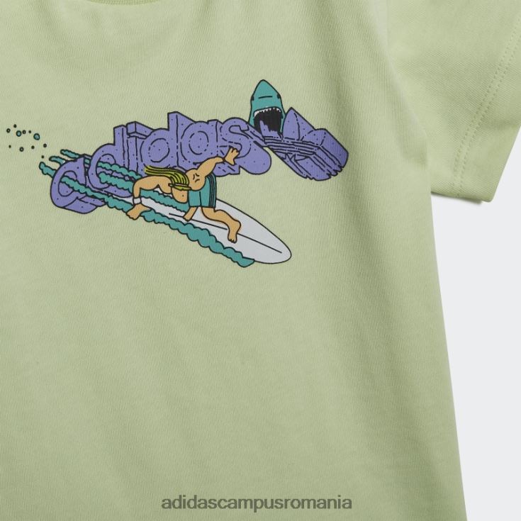 adidas campus romania tricou de plajă cu grafic lime copii lămâie verde J266N218863