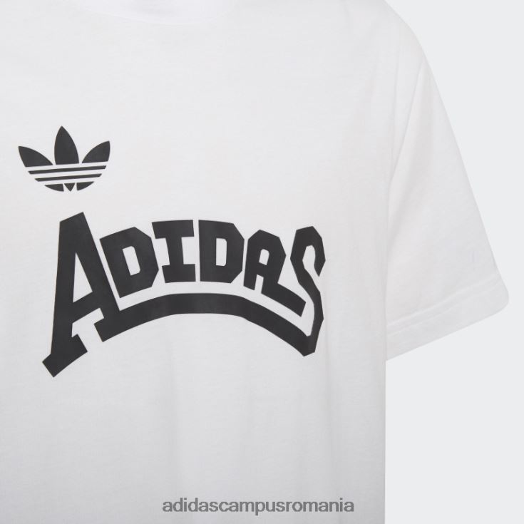 adidas campus romania tricou grafic alb copii alb negru J266N219244