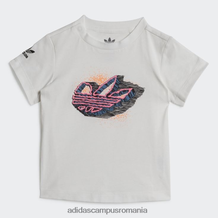 adidas campus romania tricou grafic alb elegant copii alb J266N218989