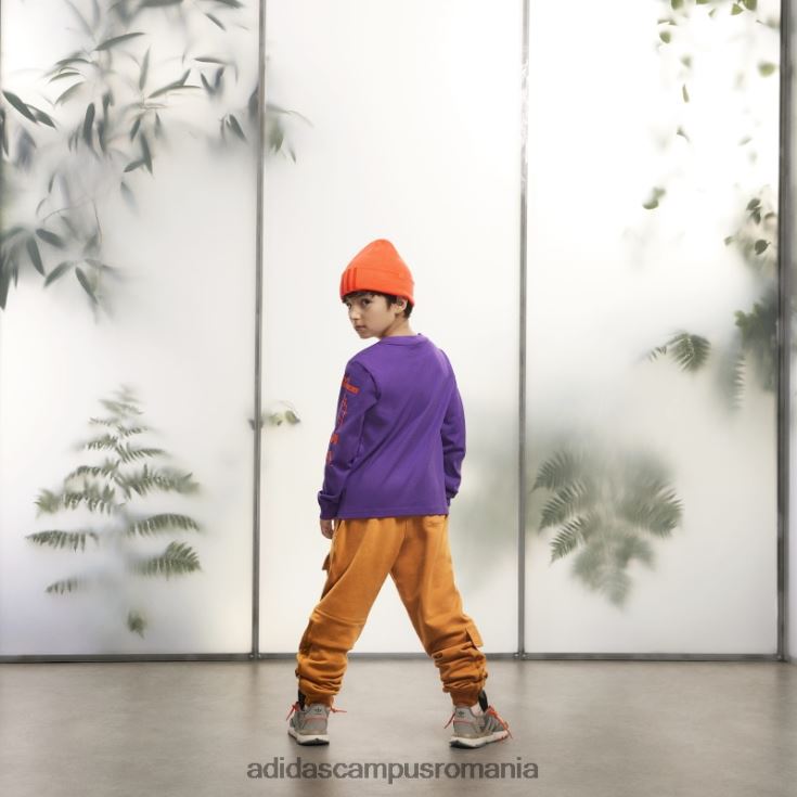 adidas campus romania tricou grafic cu mânecă lungă moda violet copii Violet J266N23409