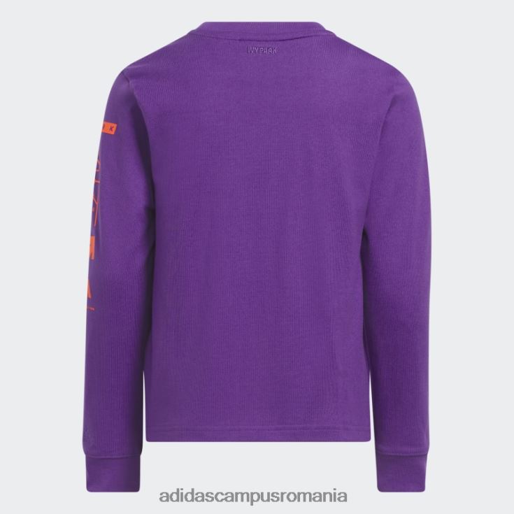 adidas campus romania tricou grafic cu mânecă lungă moda violet copii Violet J266N23409