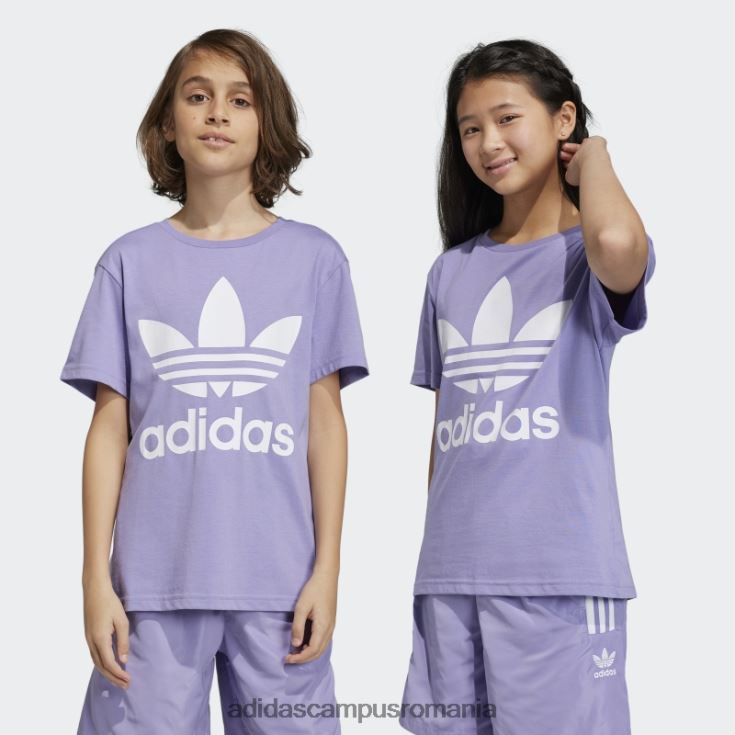 adidas campus romania tricou trefoil liliac copii liliac J266N218445