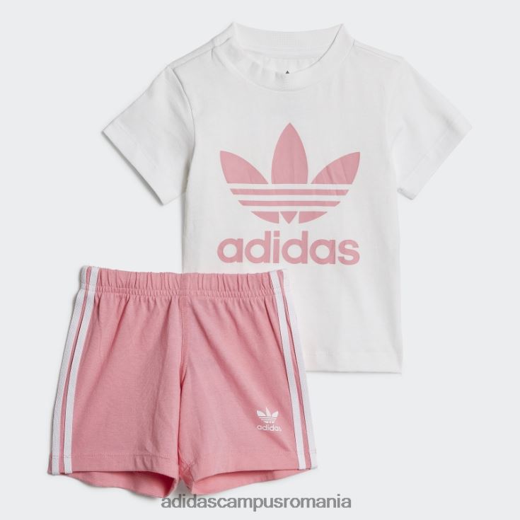 adidas campus romania trifoil pantaloni scurți set de tricou adidas alb copii alb/roz J266N211904