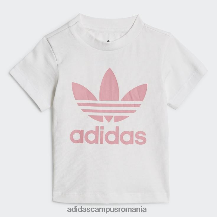 adidas campus romania trifoil pantaloni scurți set de tricou adidas alb copii alb/roz J266N211904