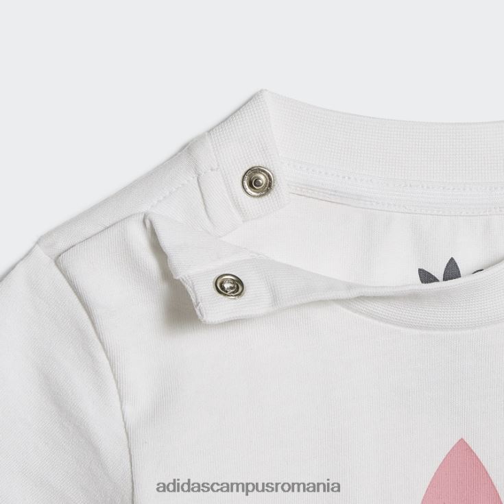 adidas campus romania trifoil pantaloni scurți set de tricou adidas alb copii alb/roz J266N211904