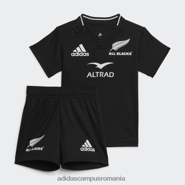 adidas campus romania all blacks rugby replica home kit bebelus negru copii alb negru J266N218716