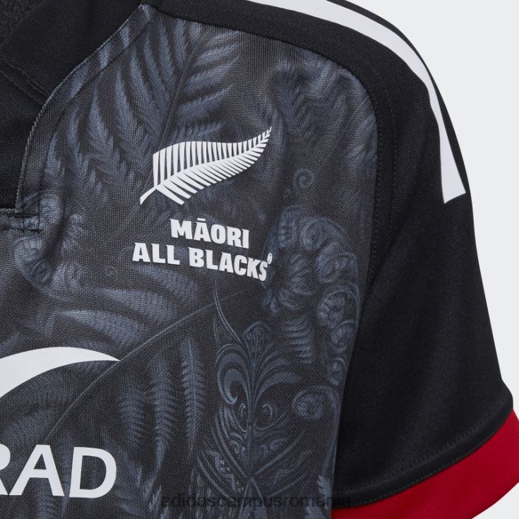 adidas campus romania maori all blacks rugby replica home tricou negru copii negru/alb/stacojiu J266N218722