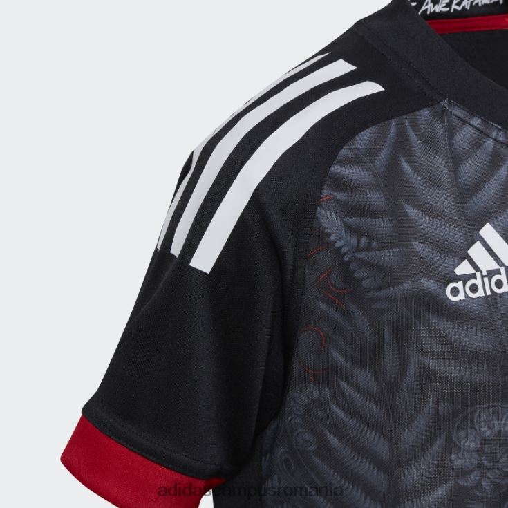 adidas campus romania maori all blacks rugby replica home tricou negru copii negru/alb/stacojiu J266N218722