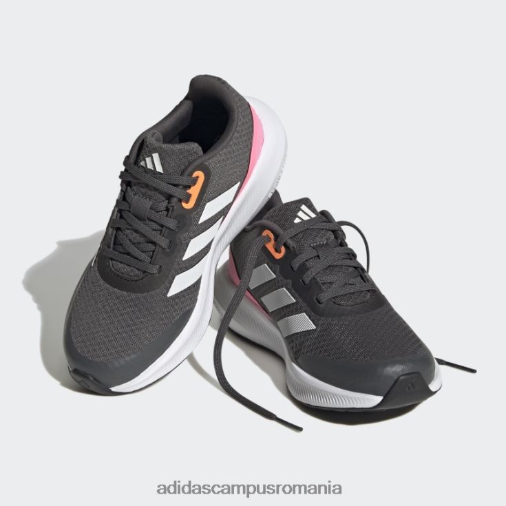 adidas campus romania pantofi sport grey falcon 3 din dantela copii gri/alb/roz fascicul J266N224880