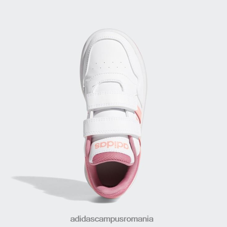 adidas campus romania pantofi hoops lifestyle baschet cu cârlig alb copii ton alb/roșu acid/trandafir J266N218061