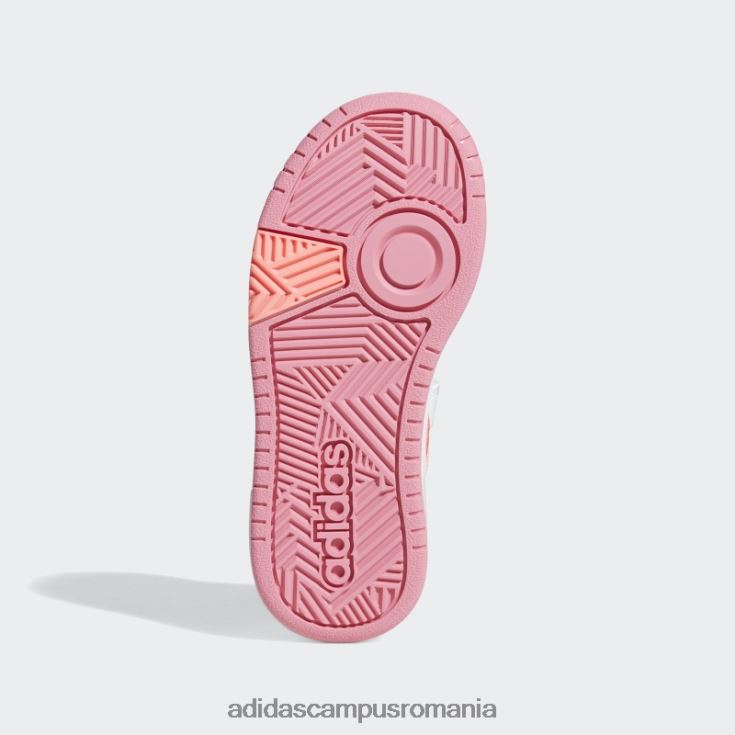 adidas campus romania pantofi hoops lifestyle baschet cu cârlig alb copii ton alb/roșu acid/trandafir J266N218061