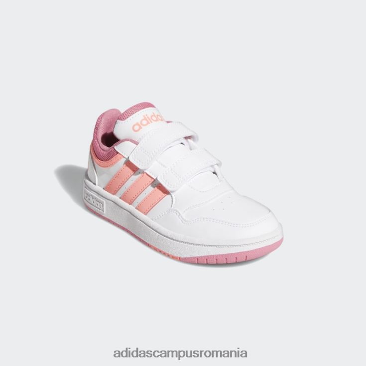 adidas campus romania pantofi hoops lifestyle baschet cu cârlig alb copii ton alb/roșu acid/trandafir J266N218061