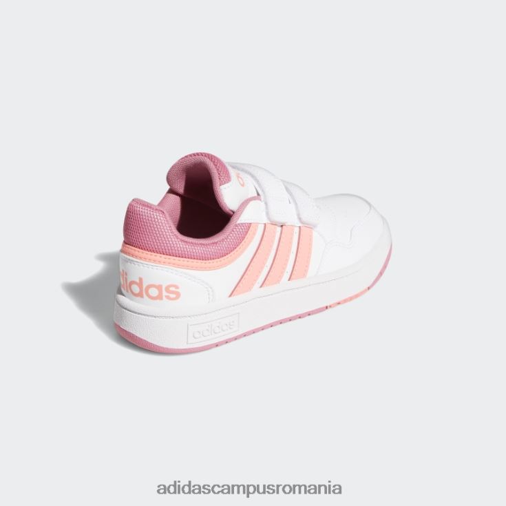 adidas campus romania pantofi hoops lifestyle baschet cu cârlig alb copii ton alb/roșu acid/trandafir J266N218061