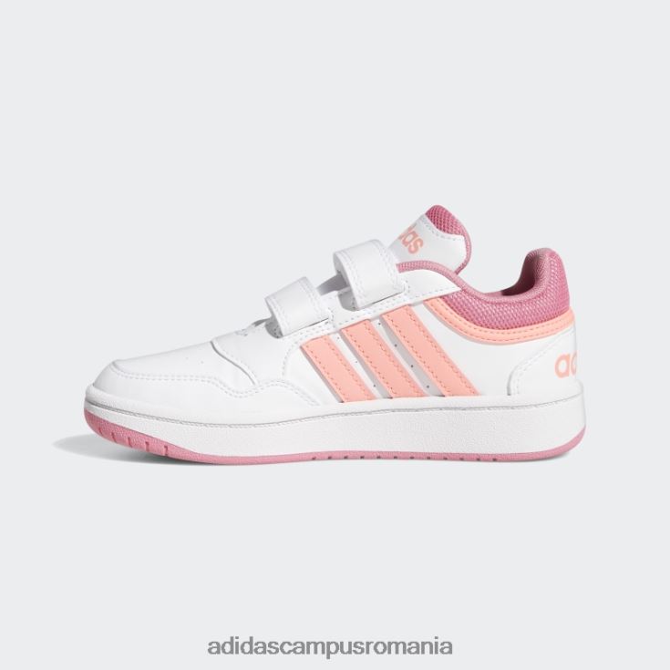 adidas campus romania pantofi hoops lifestyle baschet cu cârlig alb copii ton alb/roșu acid/trandafir J266N218061