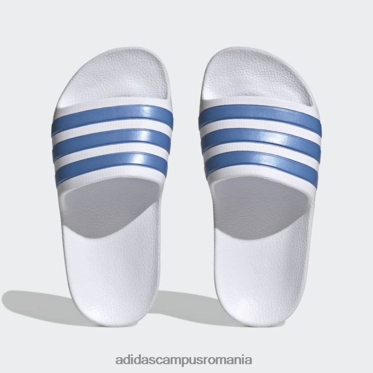 adidas campus romania tobogane adilette aqua albastru met copii alb/albastru met J266N224899